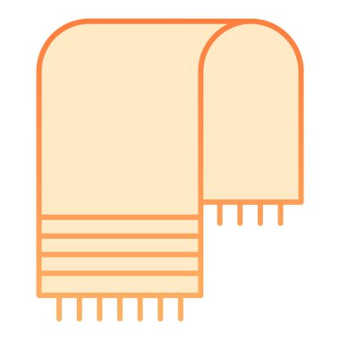 Havlu yassı ikonu. Banyo turuncu simgeleri düz moda. Doku gradyan tasarımı, ağ ve uygulama için tasarlanmış. Eps 10.