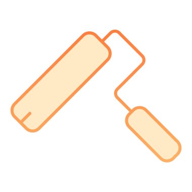 Boya silindirli düz ikon. Düz moda turuncu ikonlar. Boyama aracı gradyan stil tasarımı, web ve uygulama için tasarlandı. Eps 10.