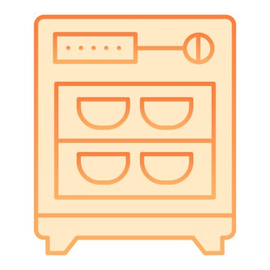 Bulaşık makinesi düz simgesi. Düz moda ev portakal ikonları. Mutfak aletleri gradyan tasarımı, web ve uygulama için tasarlandı. Eps 10.