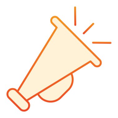 Megafon düz simge. Düz moda turuncu ikonlar reklam ediliyor. İnternet ve uygulama için tasarlanmış gradyan stil tasarımı. Eps 10.