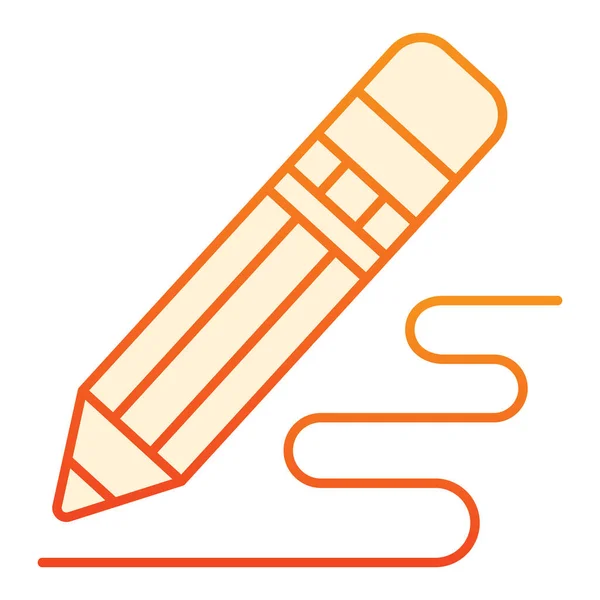 Dessin au crayon icône plate. Icônes crayon et ligne orange dans un style plat à la mode. Outil d'écriture design de style dégradé, conçu pour le web et l'application. Eps 10 . — Image vectorielle