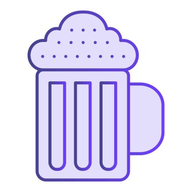 Bira kupası düz simgesi. İçecek menekşesi simgeleri düz moda. İnternet ve uygulama için tasarlanmış bar gradyan tarzı tasarım. Eps 10.