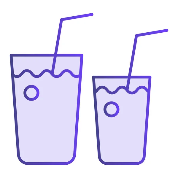Cocktail óculos ícone plana. Duas bebidas ícones violeta em estilo moderno plana. Design de estilo gradiente de bebida, projetado para web e aplicativo. Eps 10 . — Vetor de Stock