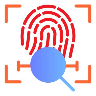 Üzerinde düz parmak izi olan mercekler. Parmak izi tarama renk simgeleri modada düz. Parmak tanımlama gradyan tasarımı, web ve uygulama için tasarlandı. Eps 10.