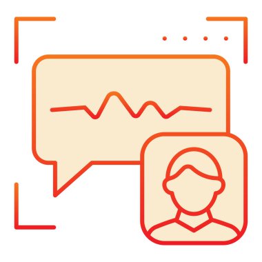 Ses tanıma düz simgesi. Ses doğrulama kırmızı simgeleri modada düz. Web ve uygulama için tasarlanmış kullanıcı ses doğrulama gradyan tasarımı. Eps 10.