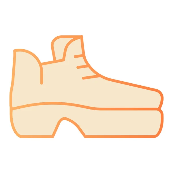 プラットフォームフラットアイコン上のブーツ。暖かい靴オレンジアイコンでトレンディーなフラットスタイル。Webとアプリ用に設計された履物のグラデーションスタイルのデザイン。Eps 10. — ストックベクタ