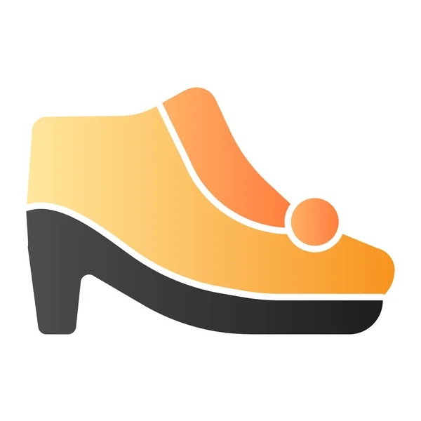 Zapatos de mujer cálidos icono plano. Zapatos de otoño en los talones iconos de color en el estilo plano de moda. Diseño de estilo degradado de calzado femenino, diseñado para web y aplicación. Eps 10 . — Vector de stock