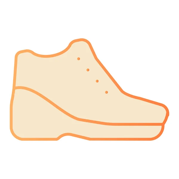 Scarpe calde sulla piattaforma icona piatta. Scarpe autunno sui tacchi icone arancioni in stile piatto alla moda. Design in stile gradiente calzaturiero, progettato per web e app. Eps 10 . — Vettoriale Stock
