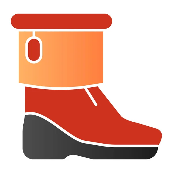 Зимові черевики плоскі значки. Жіночі черевики кольорові іконки в стилі модний плоский. Дизайн градієнтного стилю жіночого взуття, розроблений для веб та додатків. Епс 10 . — стоковий вектор