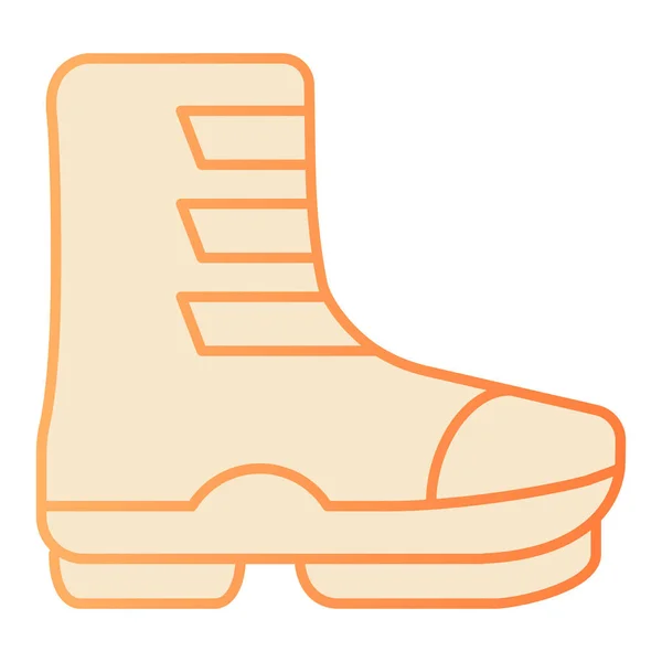 Scarponi da sci icona piatto. Stivali su icone arancio fibbia in stile piatto alla moda. Design in stile gradiente calzaturiero, progettato per web e app. Eps 10 . — Vettoriale Stock
