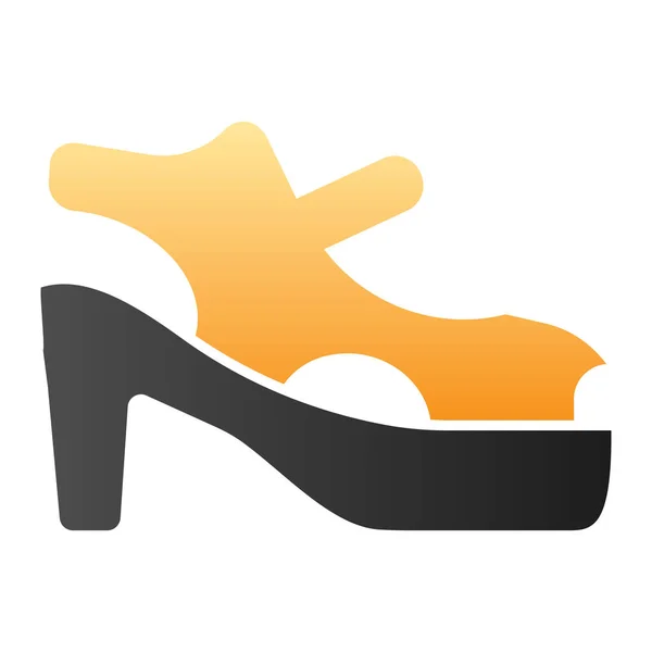 Scarpe sui tacchi icona piatta. Sandali con tacco alto icone di colore in stile piatto alla moda. Calzature estive design in stile gradiente, progettate per web e app. Eps 10 . — Vettoriale Stock
