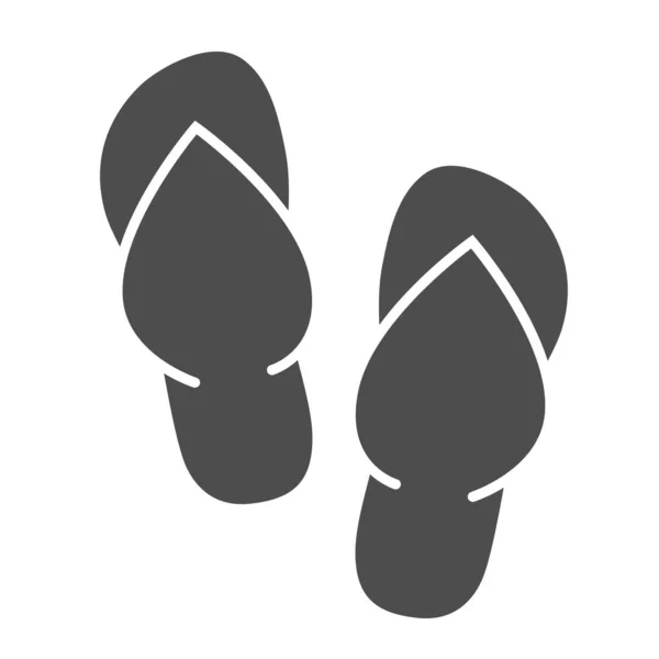 Slippers solid icon, Summer concept, flip-flop παπούτσια σε λευκό φόντο, beach slippers icon σε glyph στυλ για mobile concept και web design. Διανυσματικά γραφικά. — Διανυσματικό Αρχείο