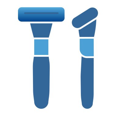 Tek kullanımlık jilet düz simge. Traş makinesi ön ve yan görünüm renk simgeleri moda düz stil. Shaver gradyan tasarımı, web ve uygulama için tasarlandı. Eps 10.