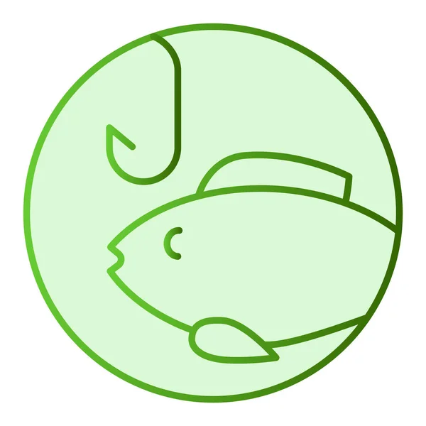 Fiskar platt ikon. Bete med fisk gröna ikoner i trendig platt stil. Fisk och krok lutning stil design, utformad för webb och app. Eps 10. — Stock vektor