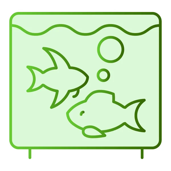 Aquarium flat icon. Fish in aquarium green icons in trendy flat style. Fishbowl gradient style design, designed for web and app. Eps 10. — Stock Vector