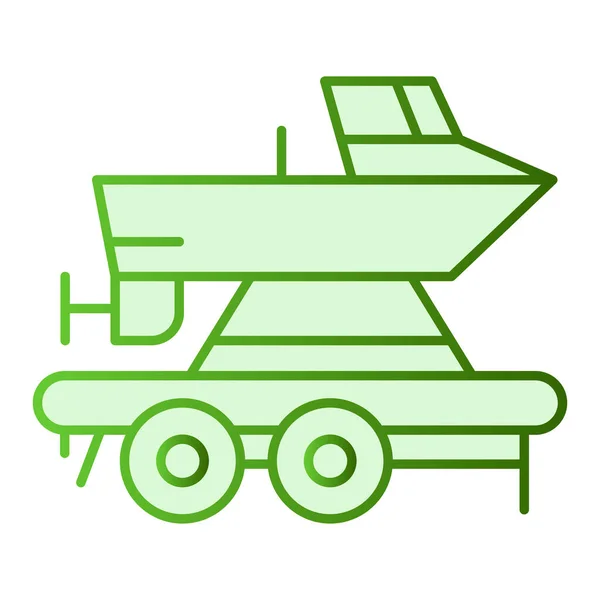 拖车上的船扁平的图标。船用绿色图标运输时尚的扁平风格。船舶的运输梯度设计,专为网页和应用设计.Eps 10. — 图库矢量图片