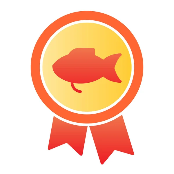 Pesca icono plano recompensa. Iconos de color medalla de pesca en estilo plano de moda. Diseño de estilo de gradiente de premio, diseñado para web y aplicación. Eps 10 . — Vector de stock