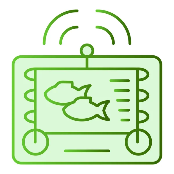 Fiskar ekolod platt ikon. Fishfinder gröna ikoner i trendig platt stil. Digital gadget lutning stil design, utformad för webb och app. Eps 10. — Stock vektor