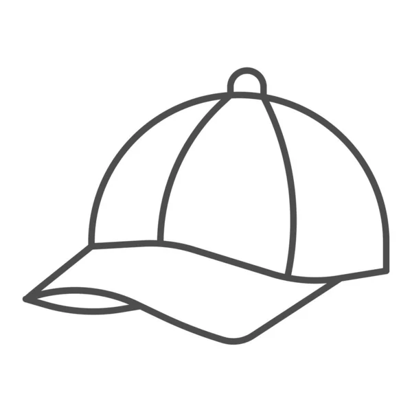 Cap thin line icon, Summer concept, Baseball cap sign auf weißem Hintergrund, sport hat icon in outline style für mobile Konzept und web design. Vektorgrafik. — Stockvektor