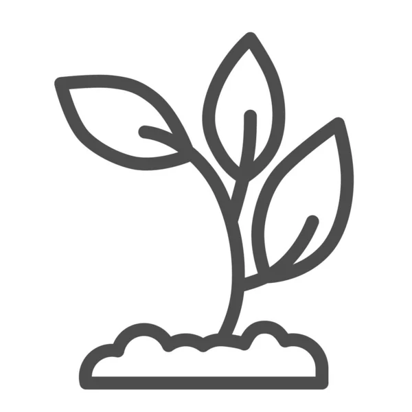 Zaailingen in de bodem lijn icoon, natuur concept, Sprout groei in de grond teken op witte achtergrond, jonge groei icoon in outline stijl voor mobiele concept en web design. vectorgrafieken. — Stockvector
