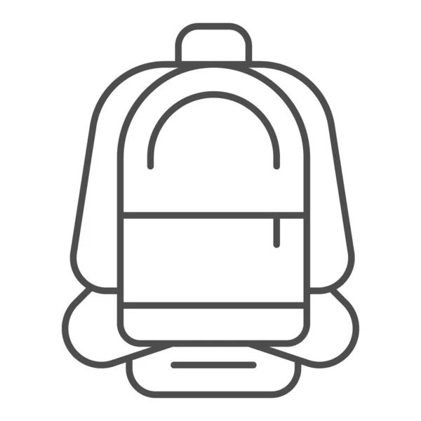 Mochila icono de línea delgada, concepto de turismo de verano, cartel de mochila deportiva sobre fondo blanco, icono de mochila de viaje en estilo de esquema para el concepto móvil y el diseño web. Gráficos vectoriales . — Vector de stock