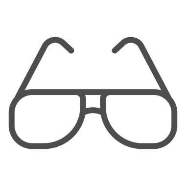 Güneş gözlüğü çizgisi ikonu, yaz konsepti, beyaz arkaplanda güneş gözlüğü işareti, mobil konsept ve web tasarımı için ana hatlı güneş gözlüğü ikonu. Vektör grafikleri.