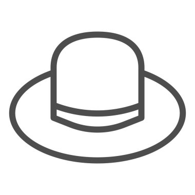 Güneş koruma şapka hattı ikonu, yaz konsepti, beyaz arka planda zarif şapka tabelası, mobil konsept ve web tasarımı için ana hatlı güneş başlığı ikonu. Vektör grafikleri.