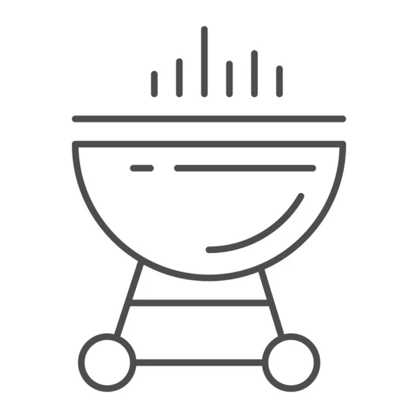 BBQ Grill ícone de linha fina, conceito de verão, sinal de churrasco no fundo branco, ícone Grill no estilo esboço para o conceito móvel e web design. Gráficos vetoriais . —  Vetores de Stock