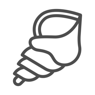 Deniz kabuğu ikonu, denizcilik konsepti, beyaz arka planda sarmal okyanus kabuğu işareti, mobil konsept ve web tasarımı için ana hatlı deniz kabuğu ikonu. Vektör grafikleri.