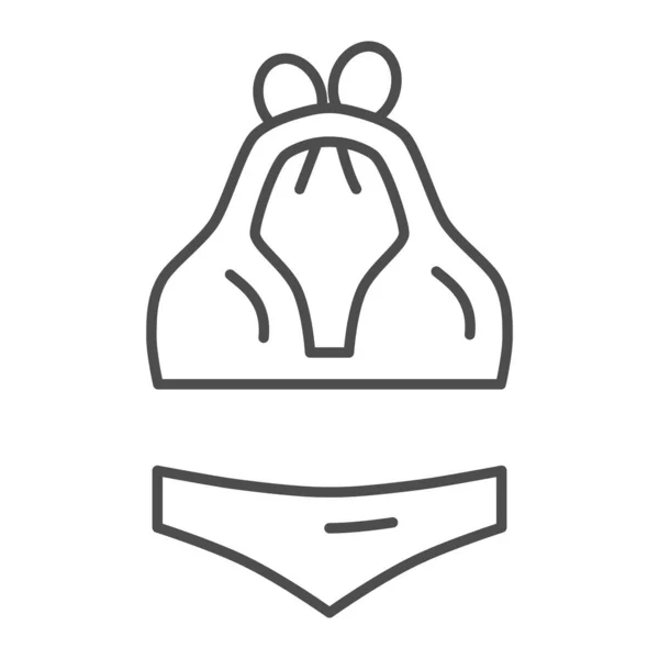 Fürdőruha vékony vonal ikon, Nyári koncepció, fürdőruha jel fehér háttér, női fürdőruha ikon vázlatos stílus mobil koncepció és web design. Vektorgrafika. — Stock Vector