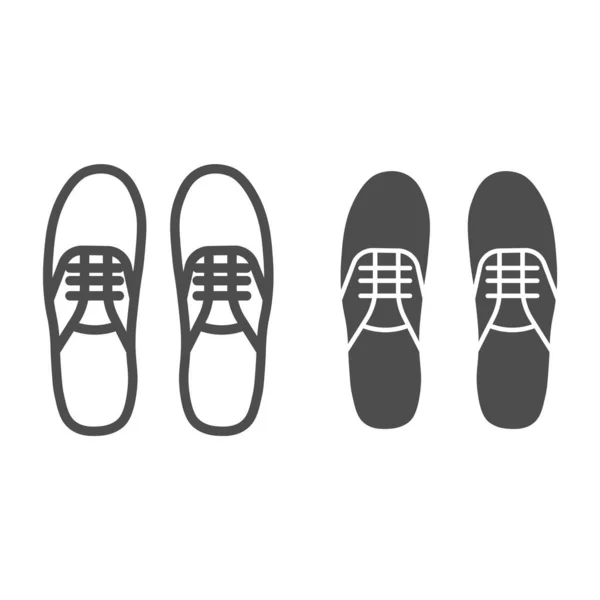 Sneakers Linie und solides Symbol, Schuhkonzept, Gummischuhe Zeichen auf weißem Hintergrund, Sportschuhe Symbol in Umriss Stil für mobiles Konzept und Web-Design. Vektorgrafik. — Stockvektor