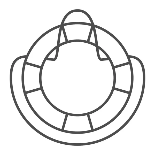 Lifebuoy icono de línea delgada, concepto de verano, signo de salvavidas en el fondo blanco, icono de anillo de ahorro de vida en el estilo de esquema para el concepto móvil y el diseño web. Gráficos vectoriales . — Vector de stock