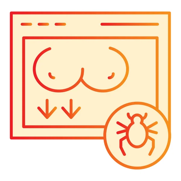 Virus del sitio icono plano. Porno sitio naranja iconos en el estilo plano de moda. Diseño de estilo gradiente de descarga de errores informáticos, diseñado para la web y la aplicación. Eps 10 . — Archivo Imágenes Vectoriales