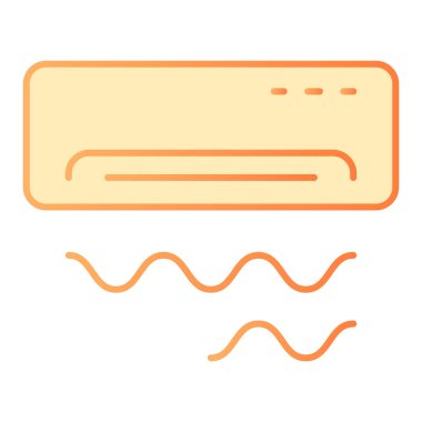 Havalandırma yassı ikonu. Düz moda turuncu simgeler serinletiyor. Web ve uygulama için tasarlanmış daha serin gradyan stil tasarımı. Eps 10.