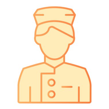 Kapıcı dairesi ikonu. Uşak turuncu simgeler moda düz stilde. Hizmet gradyanı tasarımı, web ve uygulama için tasarlandı. Eps 10.