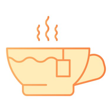 Sıcak çay ikonu. Modaya uygun, turuncu simgeler. Çay fincanı gradyan tasarımı, web ve uygulama için tasarlanmış. Eps 10.