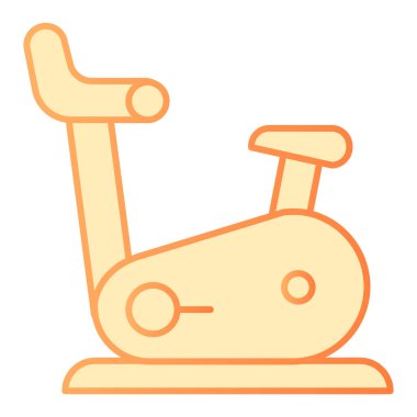 Spor bisikletinin düz simgesi. Düz moda fitness turuncu simgeleri. Egzersiz bisikleti gradyan tasarımı, web ve uygulama için tasarlandı. Eps 10.