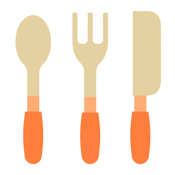 Fork, faca e colher ícone plano. Ferramentas de cozinha ícones de cor em estilo moderno plana. Design de estilo gradiente de talheres, projetado para web e aplicativo. Eps 10 . — Vetor de Stock