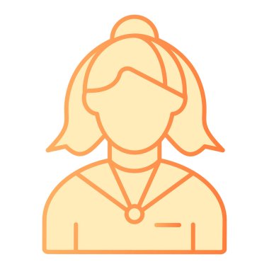 Kadın asistan ikon. Yönetici turuncu simgeler düz moda. Dişi resepsiyonist gradyan stil tasarımı, web ve uygulama için tasarlandı. Eps 10.