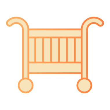 Bebek beşiği düz simgesi. Bebek beşiği portakal renkli simgeler. Uyku gradyanı tasarımı, ağ ve uygulama için tasarlanmış. Eps 10.