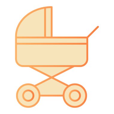 Bebek arabası ikonu. Bebek arabası portakalları düz moda. Bebek arabası gradyan tasarımı, web ve uygulama için tasarlanmış. Eps 10.