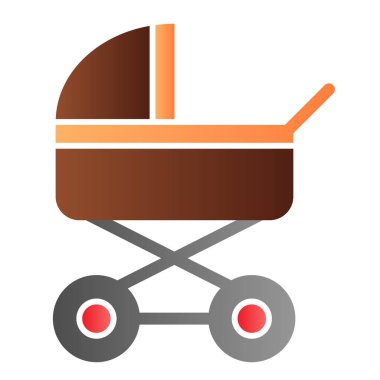 Bebek arabası ikonu. Bebek arabası renklerinin modaya uygun simgeleri. Bebek arabası gradyan tasarımı, web ve uygulama için tasarlanmış. Eps 10.