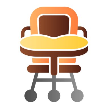 Bebek koltuğu düz ikonu. Yüksek sandalye renk simgeleri modaya uygun düz stil. Çocuk koltuğu gradyan tasarımı, web ve uygulama için tasarlanmış. Eps 10.