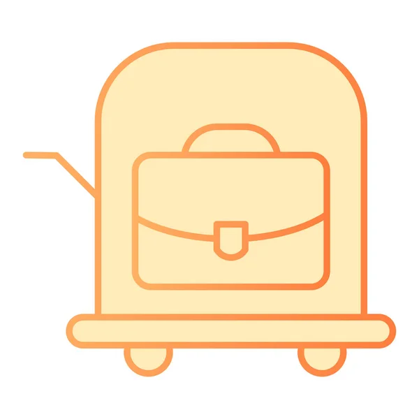 Bolsa en el carro icono plano. Carro de equipaje de color naranja iconos en estilo plano de moda. Maleta en el diseño de estilo gradiente carrito, diseñado para la web y la aplicación. Eps 10 . — Vector de stock