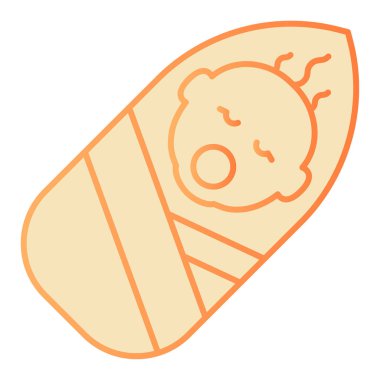 Yeni doğmuş düz ikon. Bebek turuncu ikonlar, son moda düz stil. Çocuk gradyan tarzı tasarım, web ve uygulama için tasarlanmış. Eps 10.