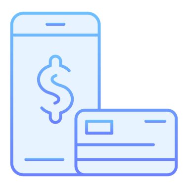 Mobil ödeme düz simgesi. Çevrimiçi ödeme mavi simgeleri modada sabittir. Kredi kartı ve akıllı telefon gradyan tasarımı, web ve uygulama için tasarlanmış. Eps 10.