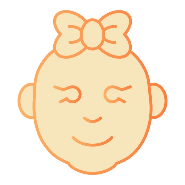 Дитяча дівчинка виходить на плоску ікону. Дитяча дівчинка помаранчеві ікони в стилі модний плоский. Дівчина посміхається градієнтний стиль дизайну, призначений для веб і додатків. Епс 10 . — стоковий вектор