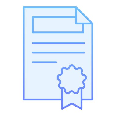 Damgalı düz simgeli belge. Yeni moda düz stil mavi simgeler. Web ve uygulama için tasarlanmış kağıt gradyan stil tasarımı. Eps 10.