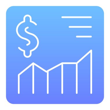 Dolar büyüme grafiği düz simgesi. Para birimi grafik renk simgeleri modada düz. Para oranı gradyan stil tasarımı, web ve uygulama için tasarlandı. Eps 10.