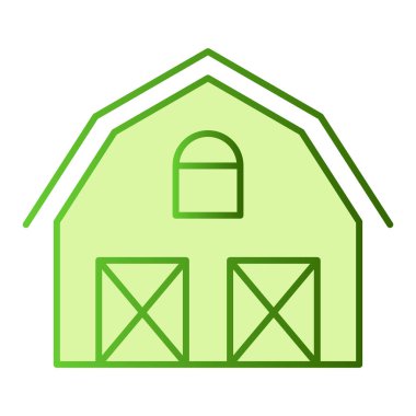 Çiftlik evi ikonu. Depo yeşil simgeleri düz moda. Barn gradyan tarzı tasarım, ağ ve uygulama için tasarlanmış. Eps 10.